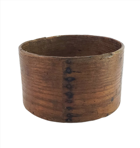 Antique Small Oak Bentwood Dry Measure Stamped H.S. ORANGE