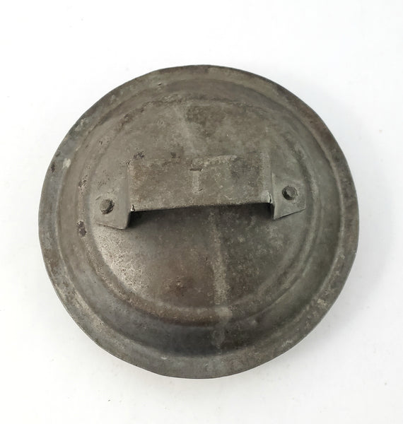 Antique MARIETTA Cast Iron Sauce Pot Tin Lid 1 Pt Tubular Side Handle Gate Mark