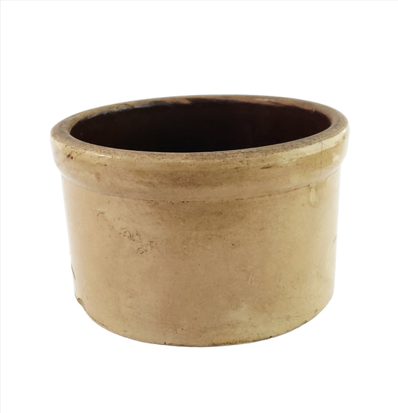 Old Country Primitive Glazed Stoneware Crock 2 Quart