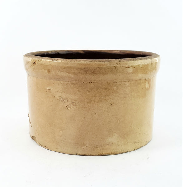 Old Country Primitive Glazed Stoneware Crock 2 Quart
