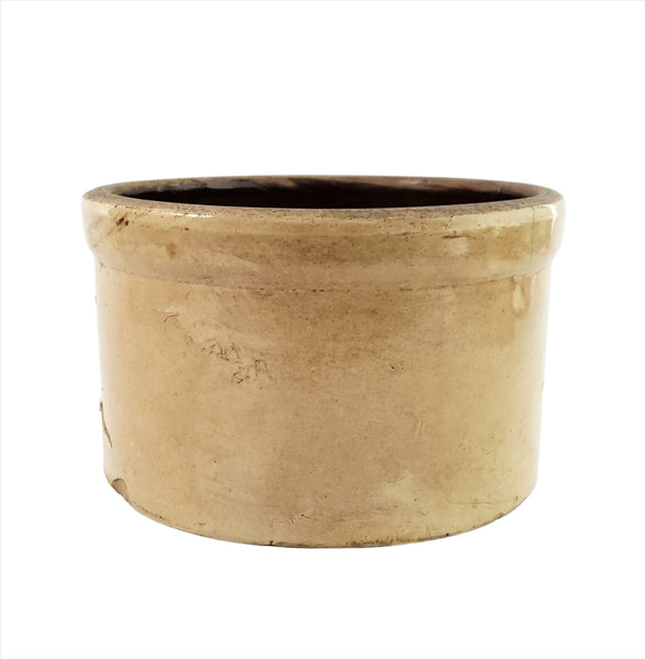 Old Country Primitive Glazed Stoneware Crock 2 Quart