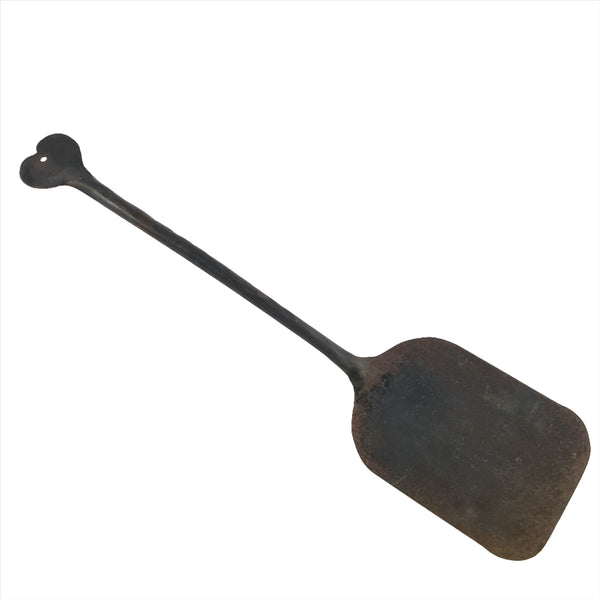 Large Antique Hand Forged Wrought Iron Spatula with Oversized Blade
