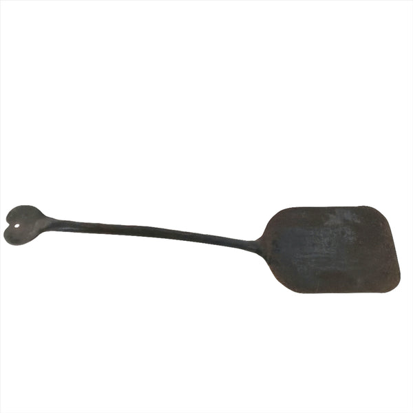 Large Antique Hand Forged Wrought Iron Spatula with Oversized Blade