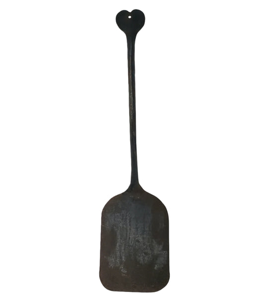 Large Antique Hand Forged Wrought Iron Spatula with Oversized Blade
