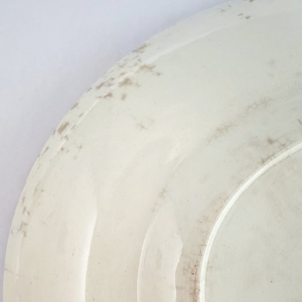 Large English Red Transferware Oval Platter 20" Rural England WR MIDWINTER LTD