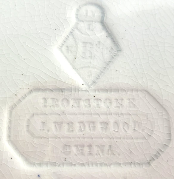 Antique White Ironstone Plates Set of 6 J. Wedgwood Staffordshire English Registry Mark