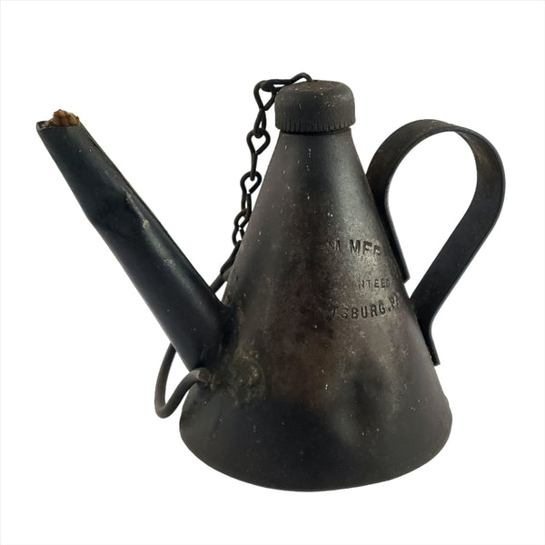 Antique Coal Miners Railroad Hanging Whale Oil Lamp Chain & Hook Pittsburgh PA