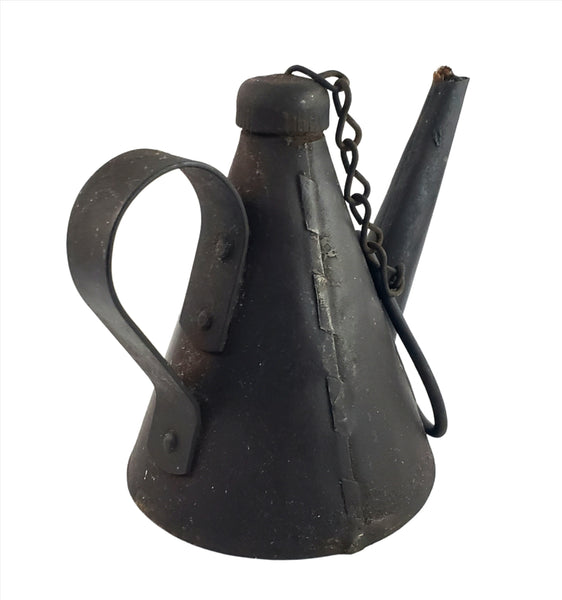 Antique Coal Miners Railroad Hanging Whale Oil Lamp Chain & Hook Pittsburgh PA