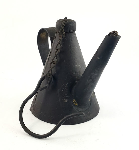 Antique Coal Miners Railroad Hanging Whale Oil Lamp Chain & Hook Pittsburgh PA