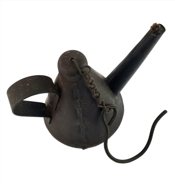 Antique Coal Miners Railroad Hanging Whale Oil Lamp Chain & Hook Pittsburgh PA