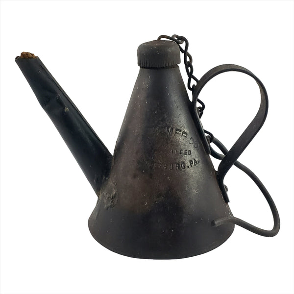 Antique Coal Miners Railroad Hanging Whale Oil Lamp Chain & Hook Pittsburgh PA