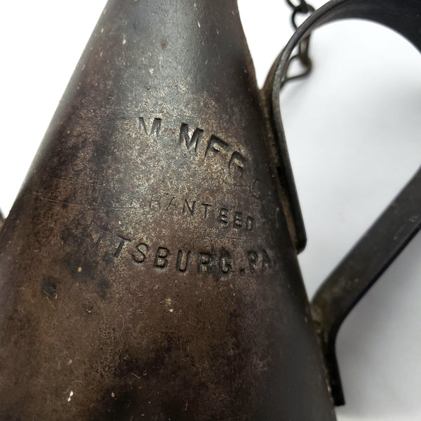 Antique Coal Miners Railroad Hanging Whale Oil Lamp Chain & Hook Pittsburgh PA