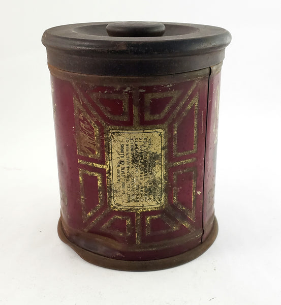 Antique Velvet Tobacco Tin Cylinder Early Smoke Logo by Liggett & Myers