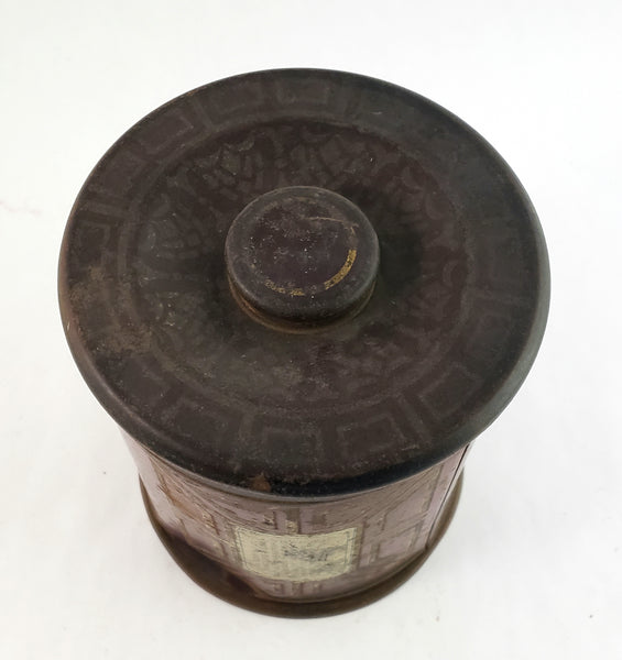 Antique Velvet Tobacco Tin Cylinder Early Smoke Logo by Liggett & Myers