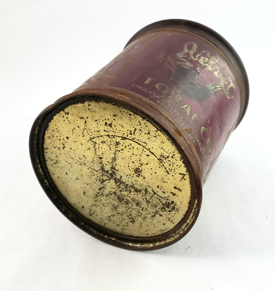 Antique Velvet Tobacco Tin Cylinder Early Smoke Logo by Liggett & Myers