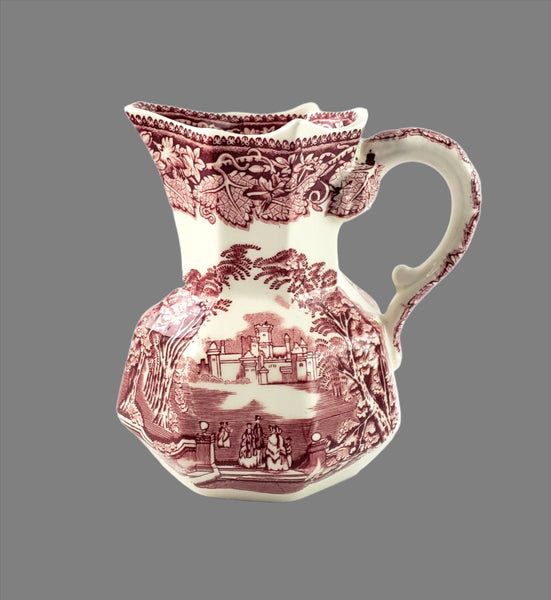 Mason's English Ironstone Red Transfer Creamer Jug and Dinner Plate