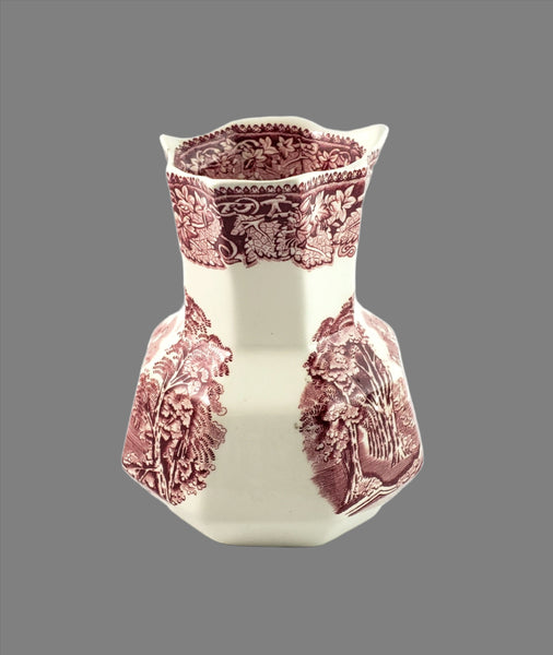 Mason's English Ironstone Red Transfer Creamer Jug and Dinner Plate