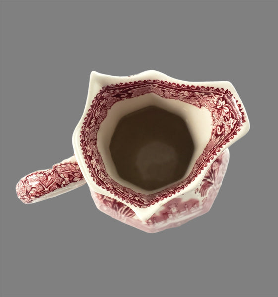 Mason's English Ironstone Red Transfer Creamer Jug and Dinner Plate