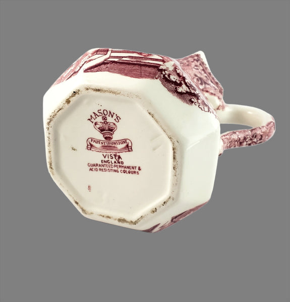 Mason's English Ironstone Red Transfer Creamer Jug and Dinner Plate