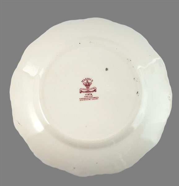 Mason's English Ironstone Red Transfer Creamer Jug and Dinner Plate