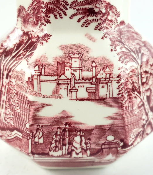 Mason's English Ironstone Red Transfer Creamer Jug and Dinner Plate