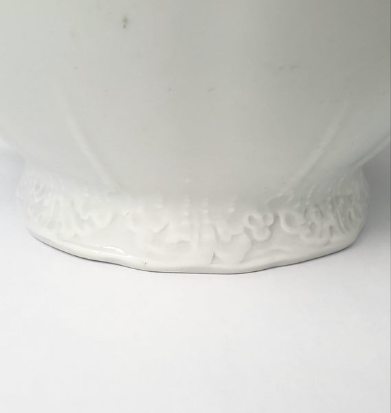 Antique Victorian White Ironstone Slop Jar Bucket Master Chamber Pot with Bail Handle