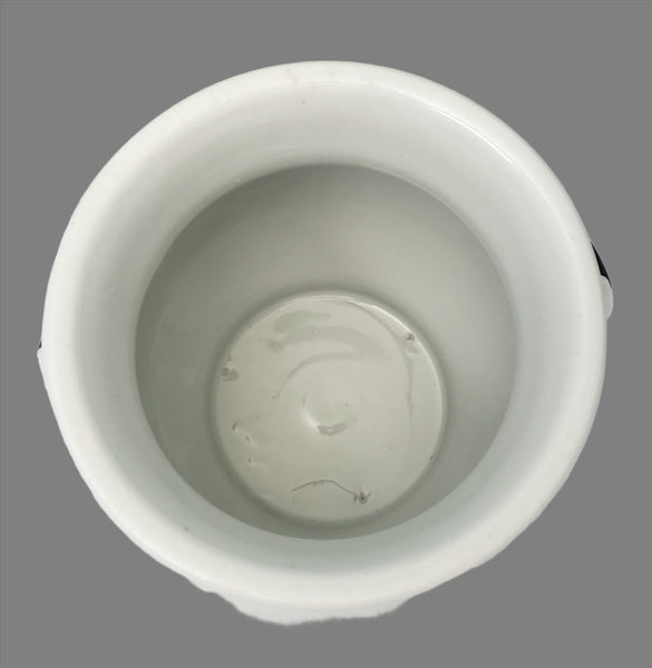Antique Victorian White Ironstone Slop Jar Bucket Master Chamber Pot with Bail Handle