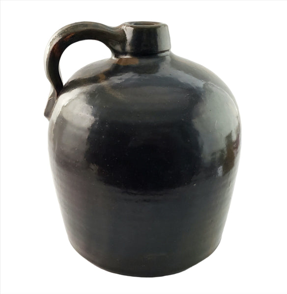 Antique Brown Glazed Stoneware One Gallon Jug
