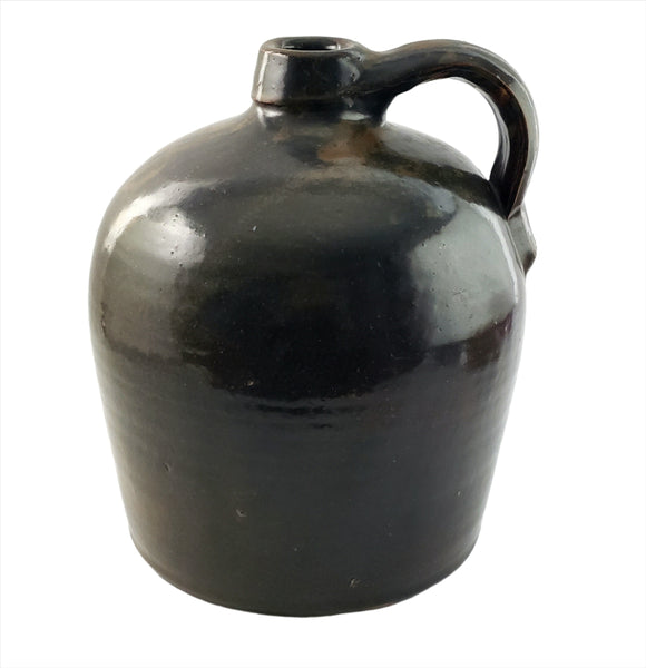 Antique Brown Glazed Stoneware One Gallon Jug