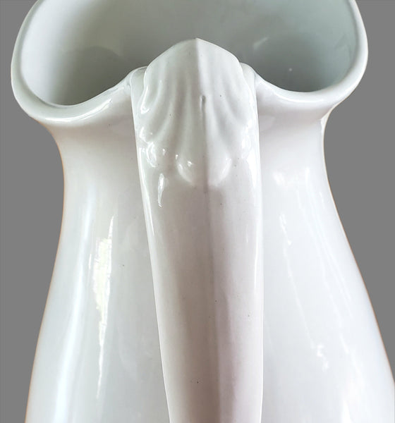 Antique White Ironstone Water Pitcher 11 1/2" by Richard Alcock Burslem, England