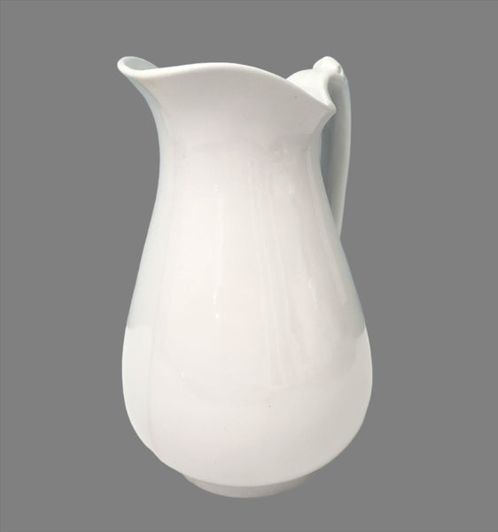 Antique White Ironstone Water Pitcher 11 1/2" by Richard Alcock Burslem, England