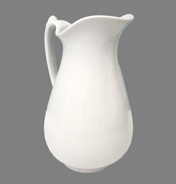 Antique White Ironstone Water Pitcher 11 1/2" by Richard Alcock Burslem, England