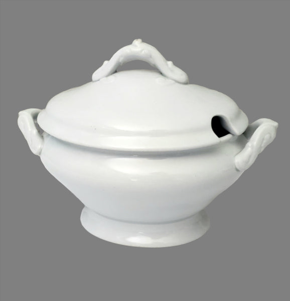 Antique White English Ironstone Gravy Tureen Meakin Brothers England