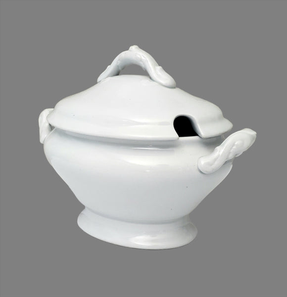 Antique White English Ironstone Gravy Tureen Meakin Brothers England