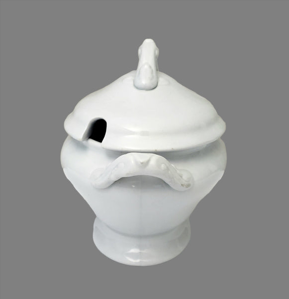 Antique White English Ironstone Gravy Tureen Meakin Brothers England