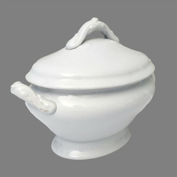Antique White English Ironstone Gravy Tureen Meakin Brothers England