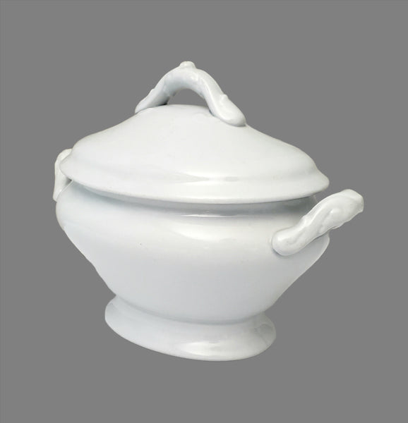Antique White English Ironstone Gravy Tureen Meakin Brothers England