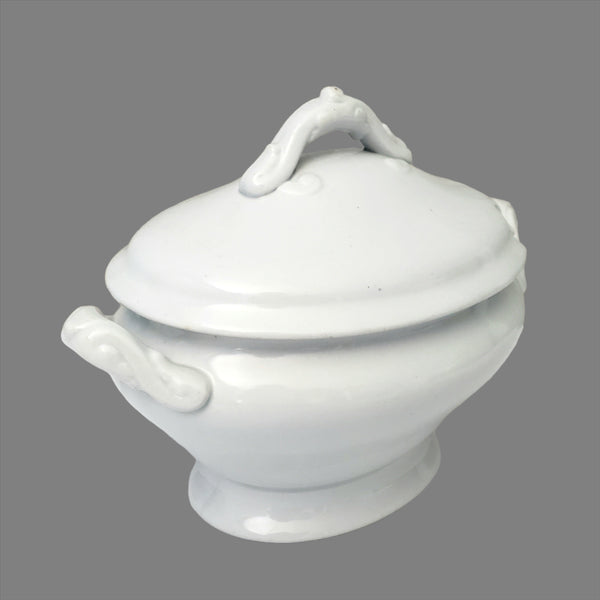 Antique White English Ironstone Gravy Tureen Meakin Brothers England