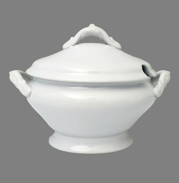 Antique White English Ironstone Gravy Tureen Meakin Brothers England