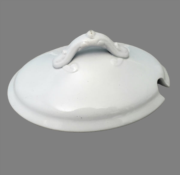 Antique White English Ironstone Gravy Tureen Meakin Brothers England