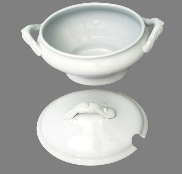 Antique White English Ironstone Gravy Tureen Meakin Brothers England