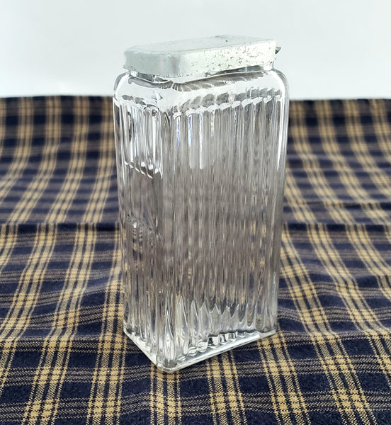 Antique Hoosier Cabinet Rectangular Glass Mission Spice Jar Blank Label Circa 1912