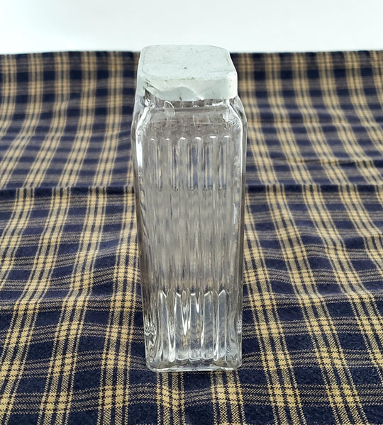 Antique Hoosier Cabinet Rectangular Glass Mission Spice Jar Blank Label Circa 1912