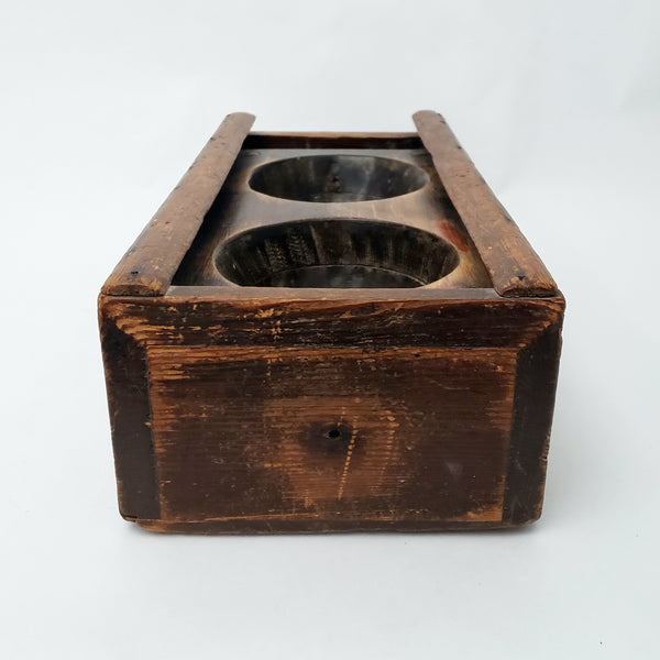 Primitive Hand Carved Wooden Sugar Mold Dovetailed Sliding Lid Box