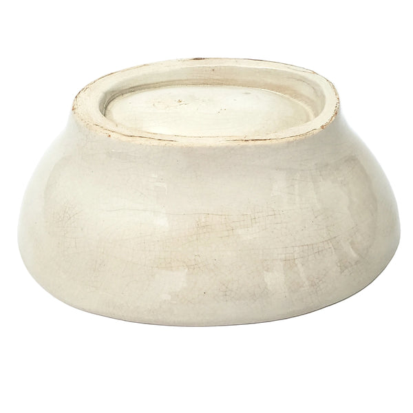 Antique White Stoneware Pudding Jelly Mold Corn Cob Imprint Primitive Farmhouse Kitchen Décor