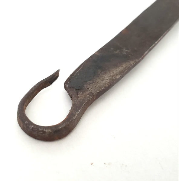 Antique Hand Forged Wrought Iron & Brass Ladle Dipper 19" Hook Hanger