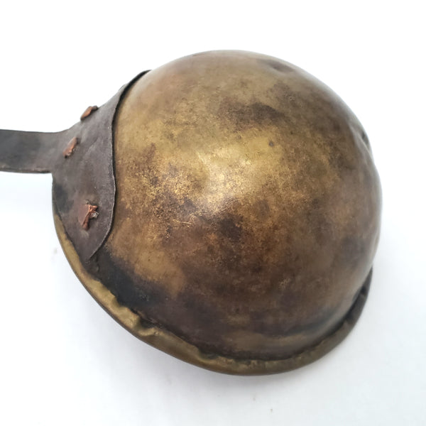 Antique Hand Forged Wrought Iron & Brass Ladle Dipper 19" Hook Hanger