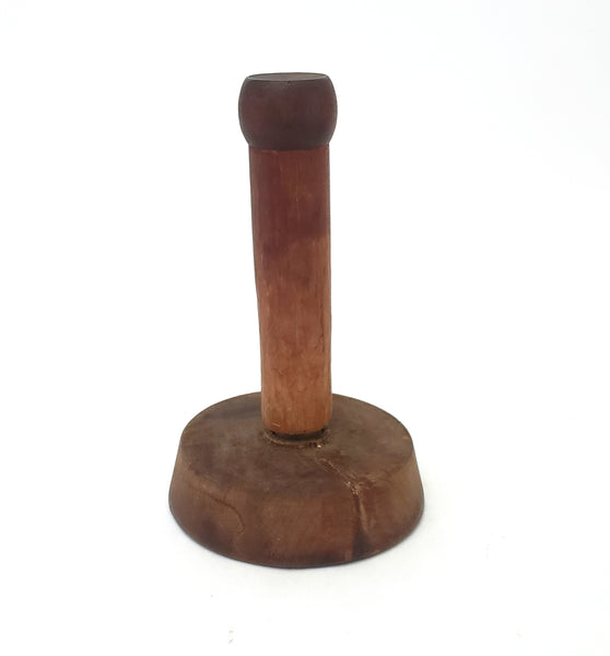 Antique Wooden Butter Mold Press Leaf and Acorn Plunger Style
