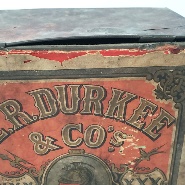 Old Large General Store ER DURKEE Spice Pepper Tin Canister 10 1/2" New York