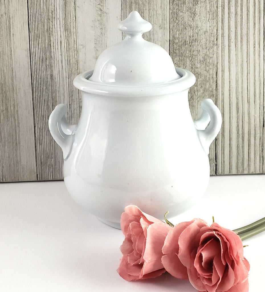 Vtg White Pink Gold Porcelain Tea Set Small Victorian Teapot Sugar Bowl Creamer